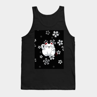 Lucky cat, sitting white maneki Tank Top